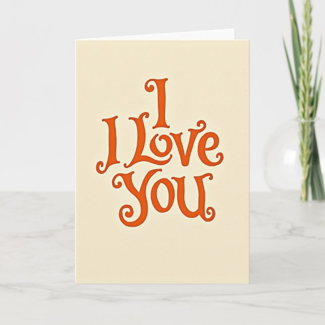 Carte vintage « Je t'aime » (Devant)