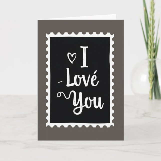 Carte vintage « Je t'aime » (Devant)