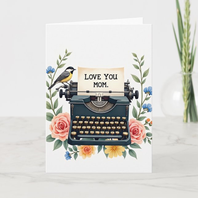 Carte vintage "Je t'aime maman" (Devant)