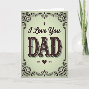 Carte vintage "Je t'aime Papa"