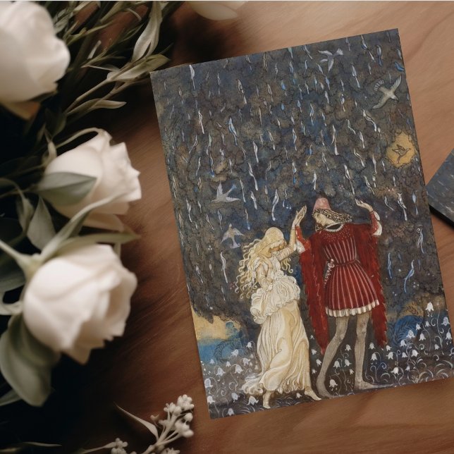 Carte Vintage John Bauer Princesse et Prince Valentin (Créateur téléchargé)