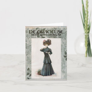 Carte Vintage jolie dame design d'illustration