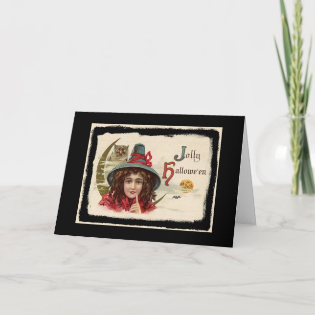 Carte Vintage Jolly Halloween Witch (Devant)