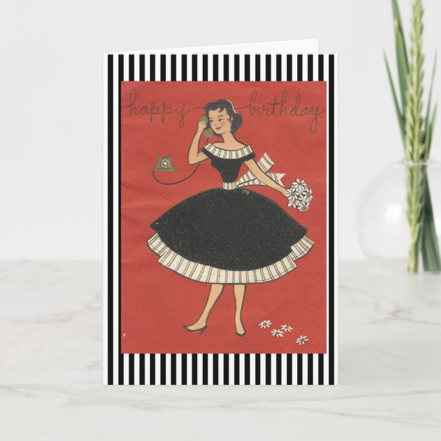 Carte Vintage Joyeuse fille d'anniversaire (Devant)