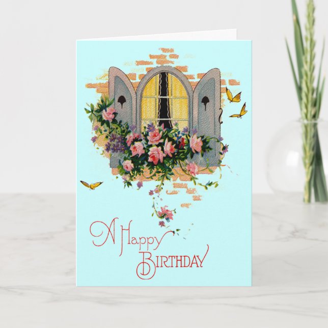 Carte Vintage Joyeux anniversaire (Devant)