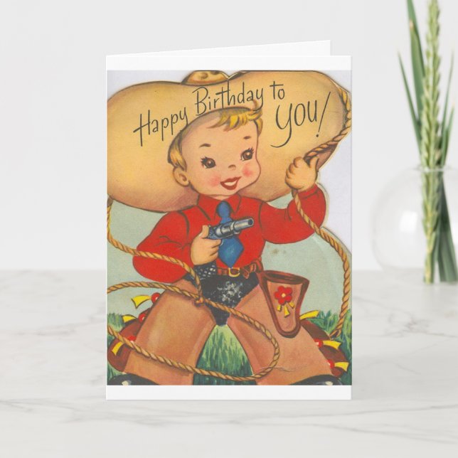 Carte Vintage - Joyeux anniversaire à un jeune garçon, (Devant)