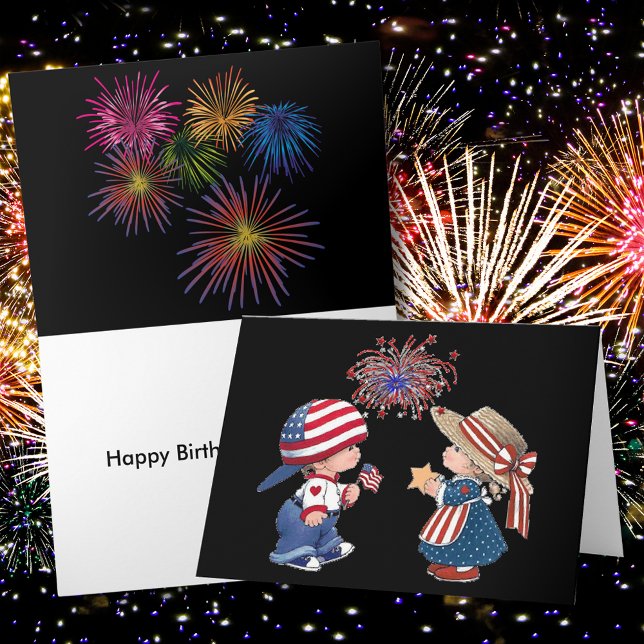 Carte Vintage Joyeux anniversaire Amérique Black Greetin (Vintage Happy Birthday America Black Greeting Card)
