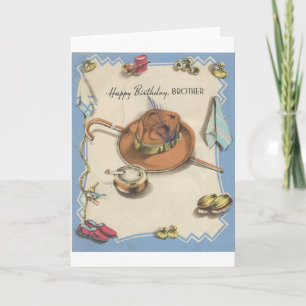 Carte Vintage Joyeux anniversaire Brother Dapper Détails