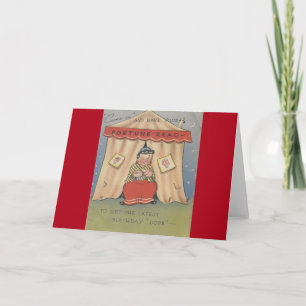 Carte Vintage Joyeux Anniversaire Fortune Teller