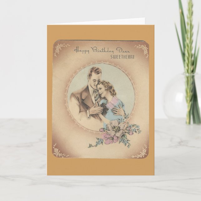 Carte Vintage Joyeux Anniversaire "Mario" (Devant)