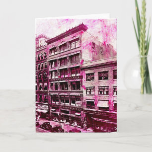 Carte Vintage Kansas City Pink Grunge