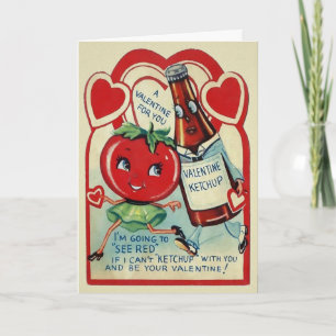 Carte vintage Ketchup Valentine's Day