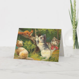Carte Vintage Kitten Birthday Card
