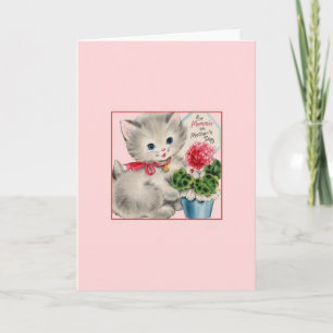 Carte vintage Kitten pour la fête des mères