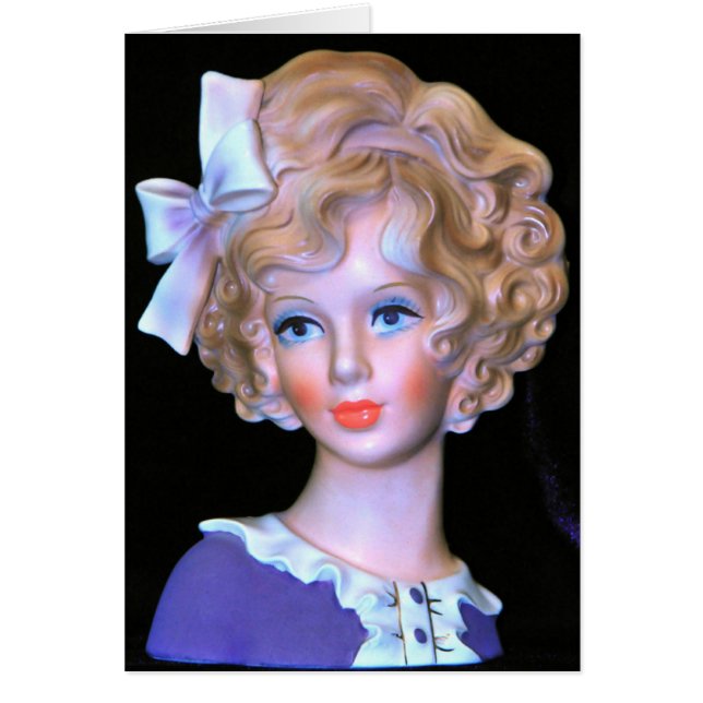 Carte vintage Lady Head Vase Flapper Girl 1920s (Devant)