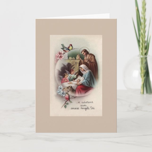 Carte Vintage Latin Religious Christmas Card (Devant)