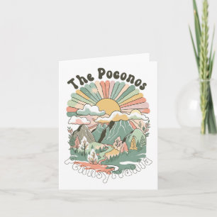 Carte Vintage Le Poconos Pennsylvania Mountains Randonné