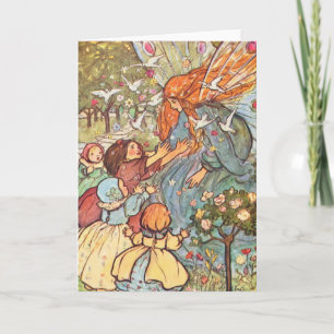 Carte Vintage - Les enfants accueillent Fairy,