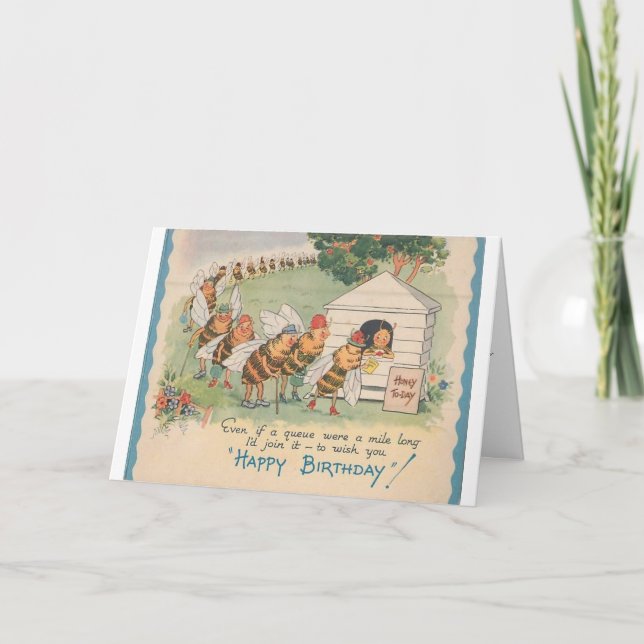 Carte Vintage - Lining Up to Bring Birthday Wishes (Devant)