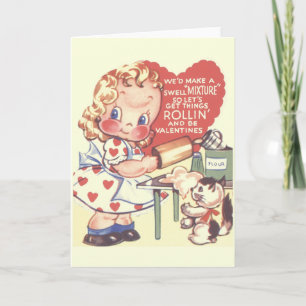 Carte vintage Little Baker Saint Valentin