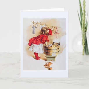 Carte vintage Little Girl Note
