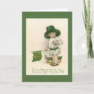 Carte Vintage Little Irish Boy St. Patrick's Day Card