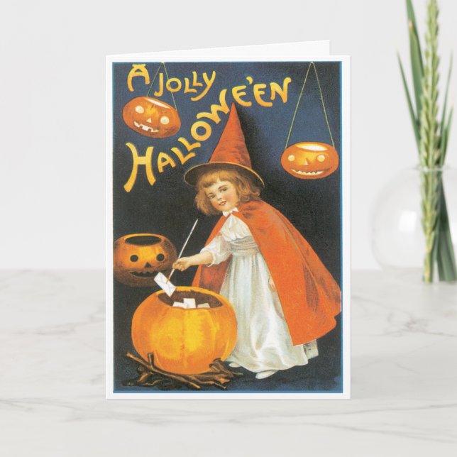 Carte Vintage Little Witch Boiling (Devant)