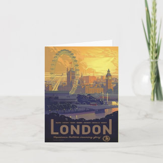 Carte Vintage Londres Big Ben Parlement Thames River