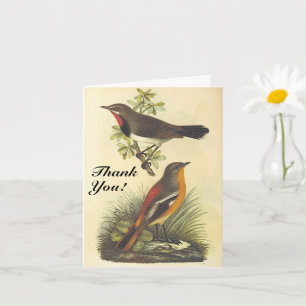 Carte Vintage Look Birds, "Merci !"
