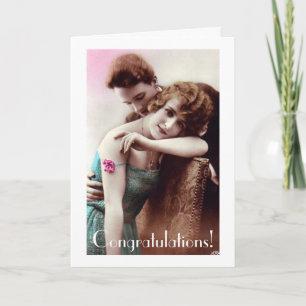 Carte vintage Mariage ou Anniversaire en couple