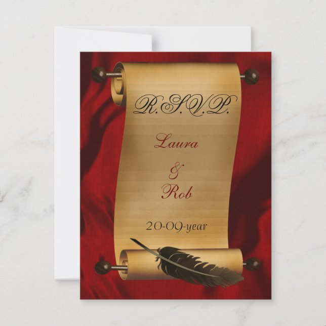 carte vintage mariage rsvp (Devant)