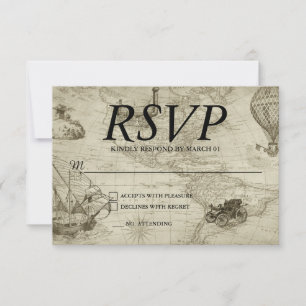 Carte vintage Mariage RSVP Réponse Réponse moderne