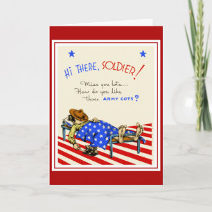 Carte vintage Meilleurs voeux Pour Soldier Boyfrie