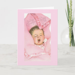 Carte Vintage - Meilleurs voeux pour vous & Baby Girl,