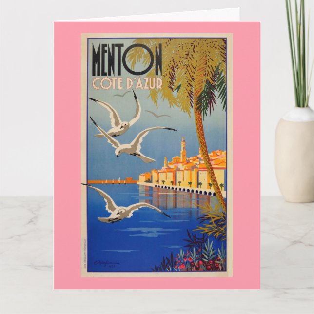 Carte Vintage Menton CoTe D'azur (Devant)