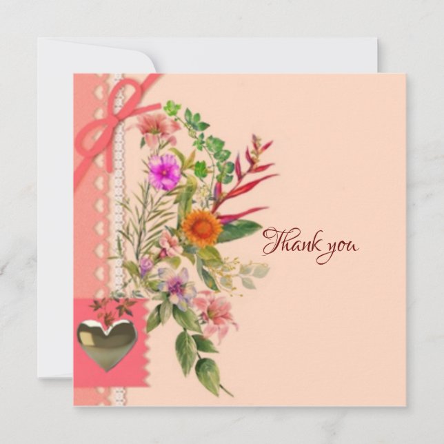 Carte vintage Merci (Devant)