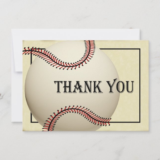 Carte vintage Merci de base-ball (Devant)