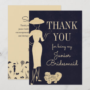 Carte vintage Merci de mode Junior Bridesmaid