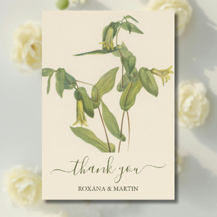 Carte Vintage Merrybells Aquarelle botanique Merci