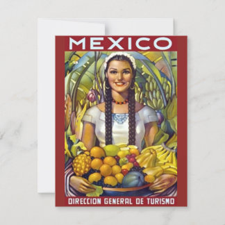 Carte Vintage Mexique Travel Tourisme Publicité