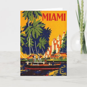Carte Vintage Miami, Floride, États-Unis -