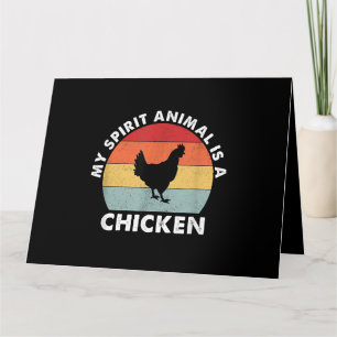 Carte Vintage Mon Esprit Animal est un poulet