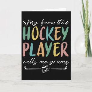 Carte Vintage Mon Joueur de Hockey Préféré M'appelle Mém