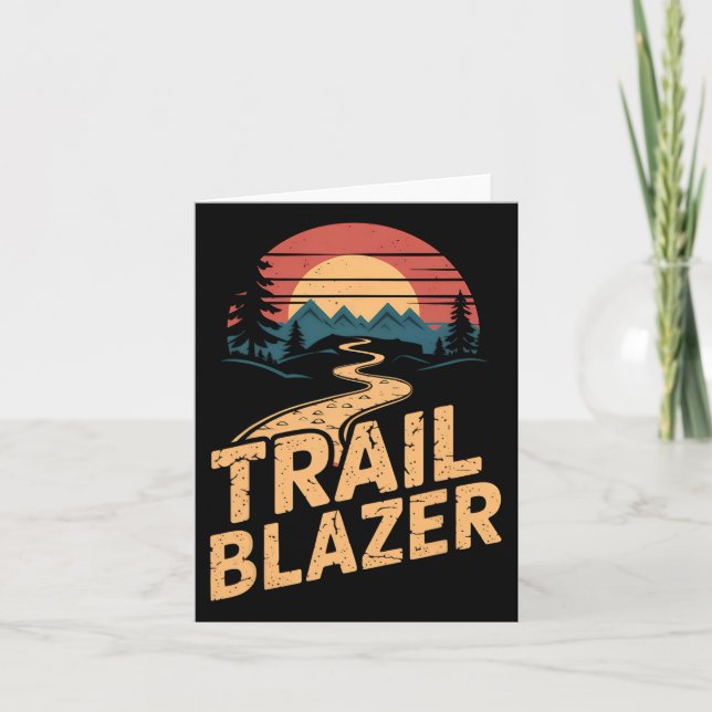 Carte Vintage Mountain Hiker Trail Blazer Retro Randonné (Devant)