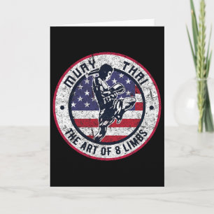 Carte Vintage Muay Thai Karate Boxe Mélange Arts Martiau