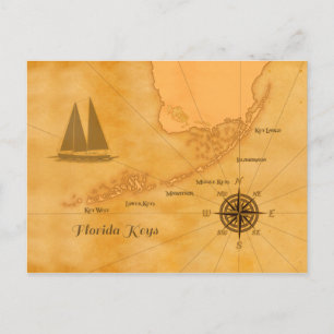 Carte vintage Nautical Florida Keys