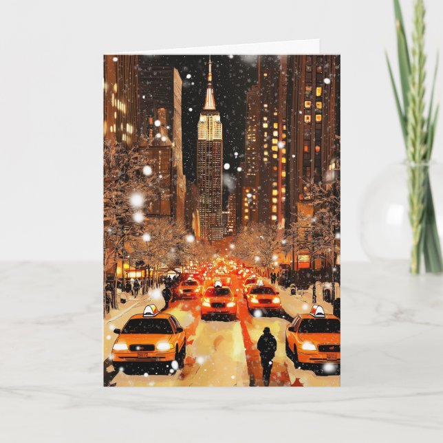 Carte Vintage New York NYC Holiday personnalisée (Devant)