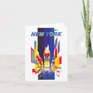Carte Vintage New York Times Square Ère atomique