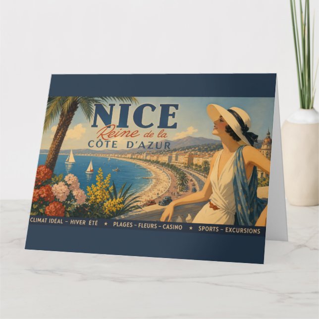 Carte Vintage Nice Reine Côte d'Azur (Devant)