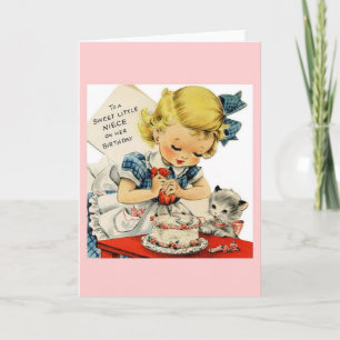 Carte Vintage Niece Birthday Greeting Card